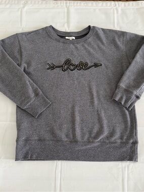 Maurices Women's M Love Sweatshirt Gray Black Gold
